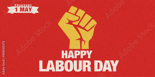 Retro poster illustration of a hand holding a fork and knife as a vector sign and holiday business symbol for a card design concept or label text