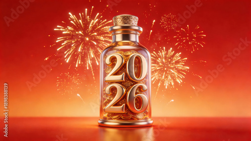 Transparent Bottle with Golden 