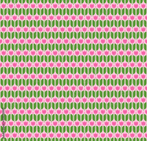 Seamless pattern of the spring flowers tulips