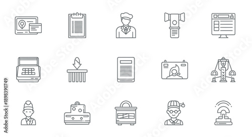 A collection of icons representing various professions and services