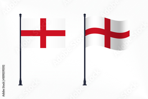 Set of England Flags Isolated for Independence Day Celebration