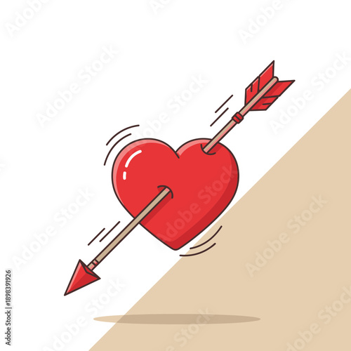Arrow Through Heart Symbol Love Concept Art