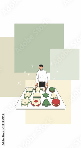 Artisan Confections Arranged Meticulously A Delightful Culinary Display