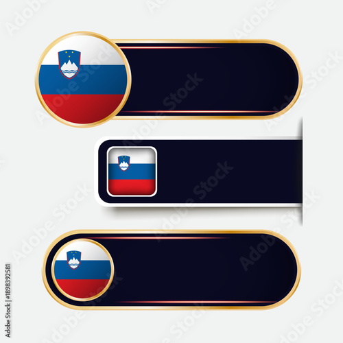 Shiny Slovenia Flag Banners Set