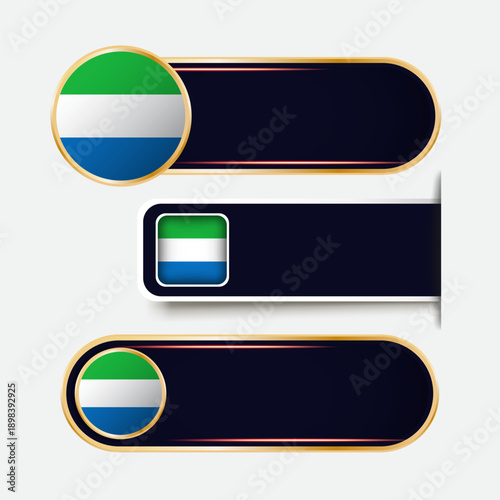 Shiny Sierra Leone Flag Banners Set