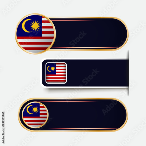 Shiny Malaysia Flag Banners Set