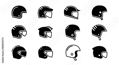 Collection of Various Football Helmets Illustrated.