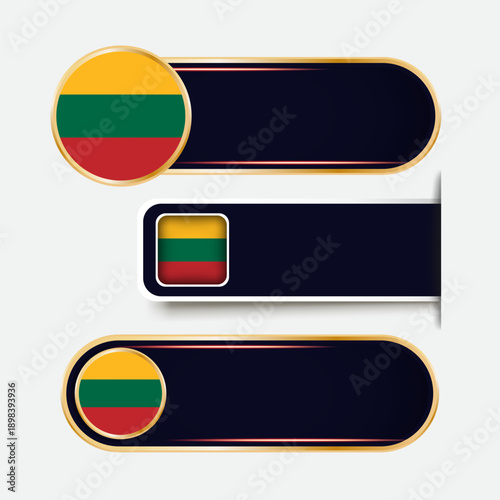 Shiny Lithuania Flag Banners Set