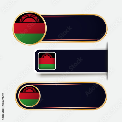 Shiny Malawi Flag Banners Set