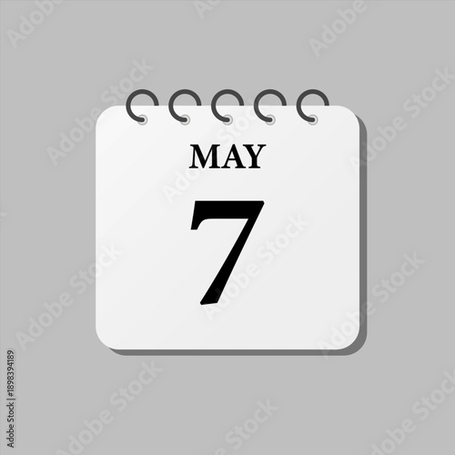 Icon page calendar day - 7 May