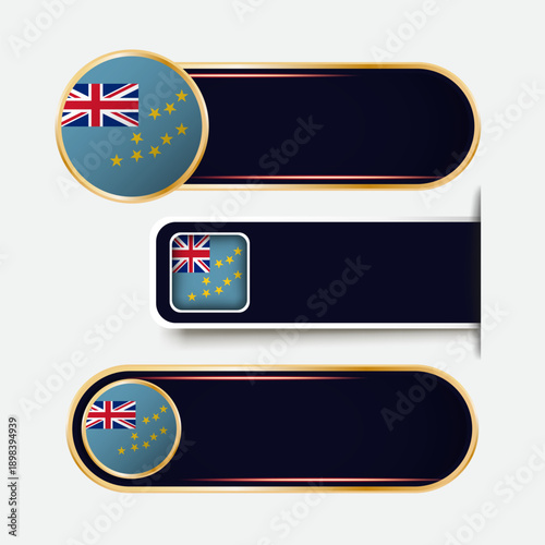 Shiny Tuvalu Flag Banners Set