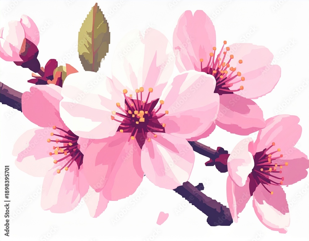 Fototapeta premium イラスト 花 アップ