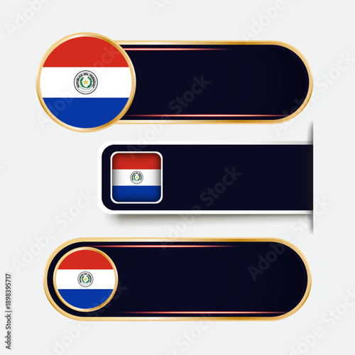 Shiny Paraguay Flag Banners Set
