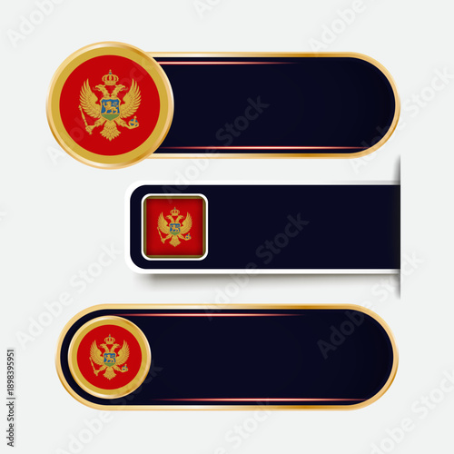 Shiny Montenegro Flag Banners Set