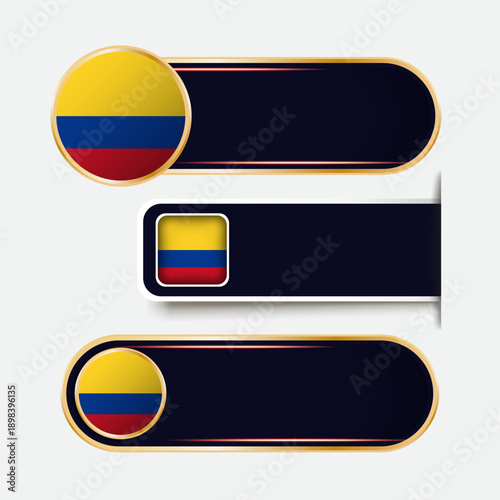 Shiny Colombia Flag Banners Set