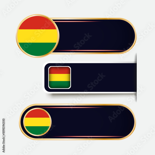 Shiny Bolivia Flag Banners Set