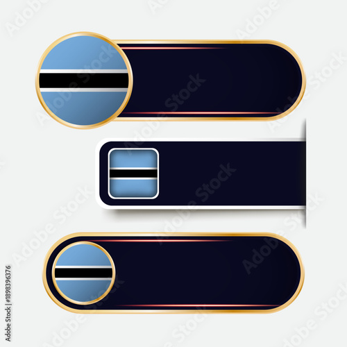 Shiny Botswana Flag Banners Set