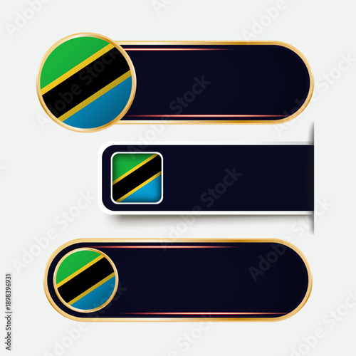 Shiny Tanzania Flag Banners Set
