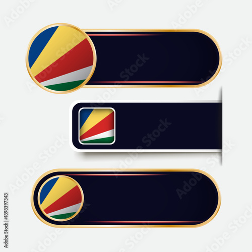 Shiny Seychelles Flag Banners Set