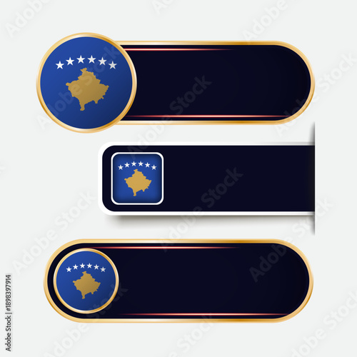 Shiny Kosovo Flag Banners Set