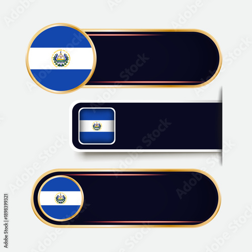 Shiny El Salvador Flag Banners Set