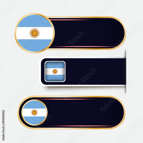Shiny Argentina Flag Banners Set
