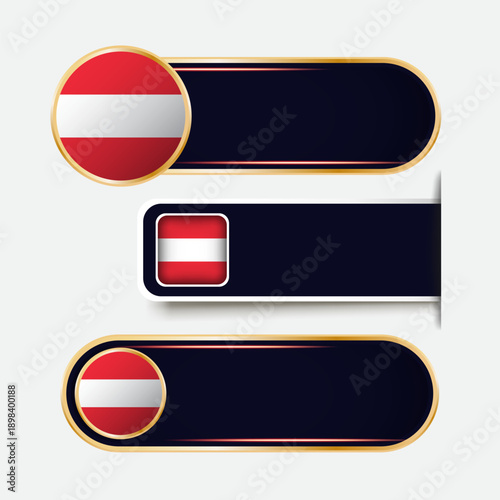 Shiny Austria Flag Banners Set