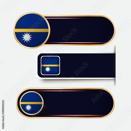 Shiny Nauru Flag Banners Set