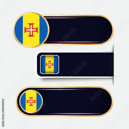 Shiny Madeira Flag Banners Set