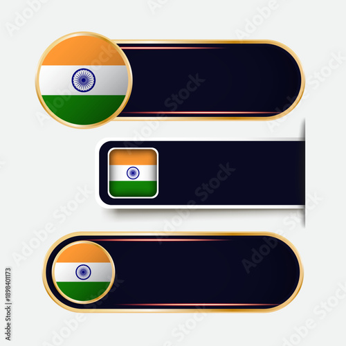Shiny India Flag Banners Set