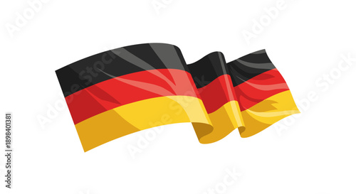 Waving german flag illustration with realistic design