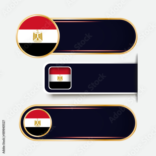 Shiny Egypt Flag Banners Set