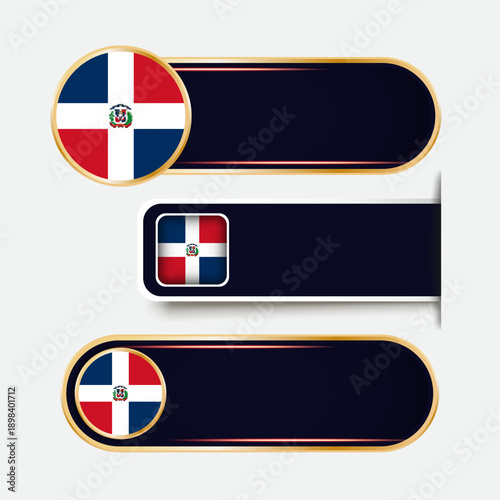 Shiny Dominican Republic Flag Banners Set