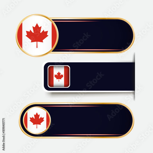 Shiny Canada Flag Banners Set