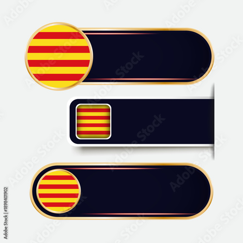 Shiny Catalonia Flag Banners Set