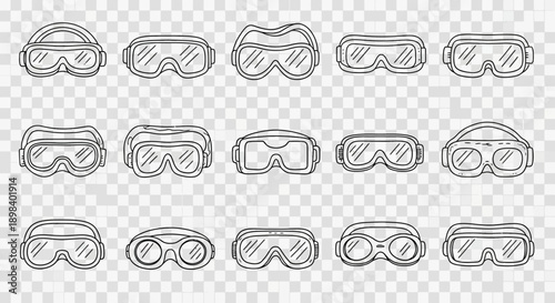 Collection of Various Virtual Reality Goggles Designs.