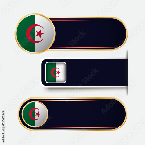 Shiny Algeria Flag Banners Set