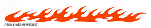 Vibrant orange stylized fire flames graphic isolated on white background. Perfect for automotive decals, hot rod designs, and speed-themed projects.