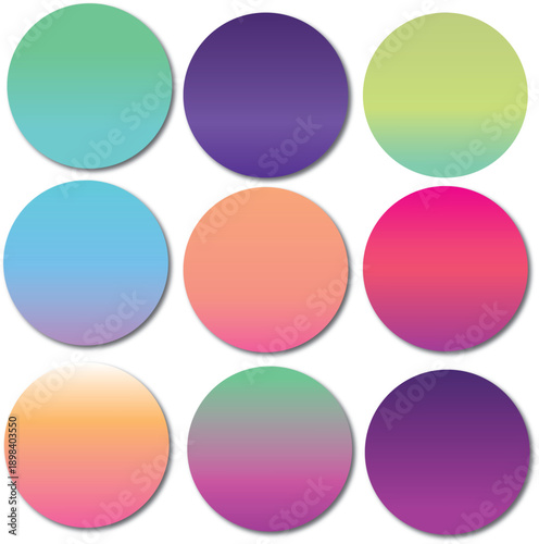 Trendy Colorful Gradient Swatches Vector