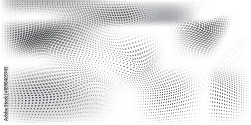 Abstract halftone wave dots background. Futuristic twisted grunge pattern, dots, circles. Vector modern optical pop art texture for poster, business card, cov.eps 10