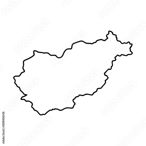 Hungary Map Minimal Line Art
