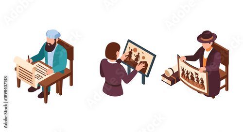 Evolution of artistic creation: from historical manuscripts to digital media