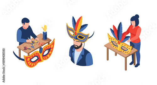 Creative festive mask making: crafting carnival accessories with imagination