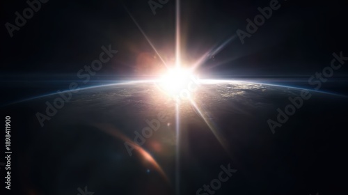 霤��x���ޤ֤�����Υ�󥺥ե쥢 (Dazzling lens flare shining in the darkness), ideal for cinematic, dramatic, and light effect designs.