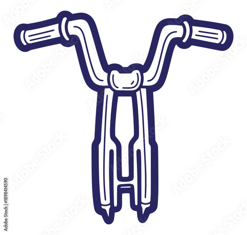 Minimalist vector illustration of a bicycle handlebar depicted in a simplified outline