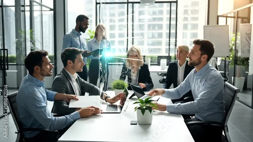 Diverse Business Team Meeting in Modern Office.