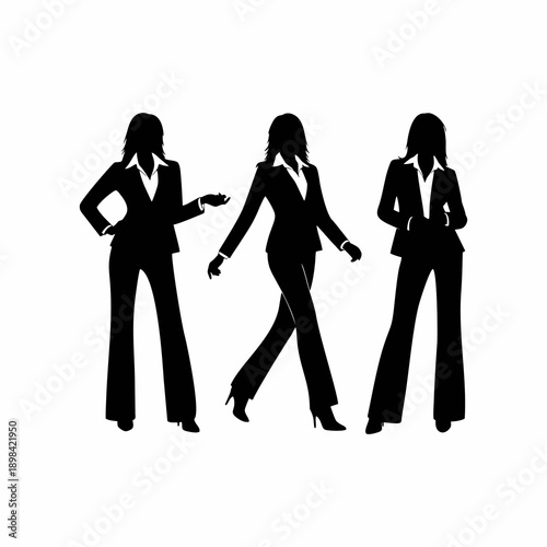 vector silhouette of career woman model with white background