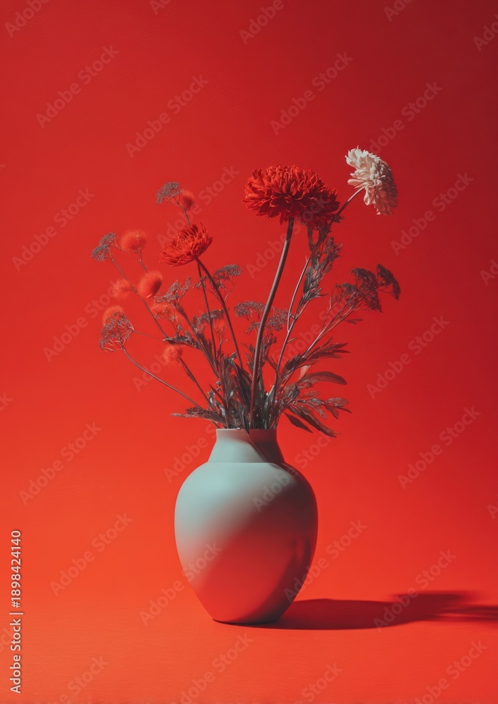 Fototapeta premium Vibrant floral arrangement in vase