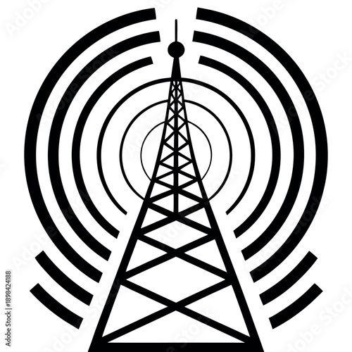 Communication tower with radio