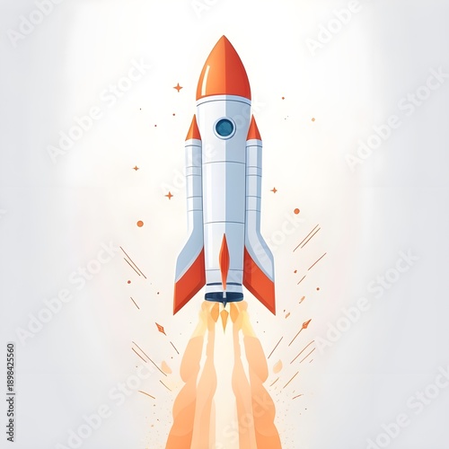 Financial Success Rocket Illustration Isolated